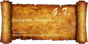 Galanda Tivadar névjegykártya